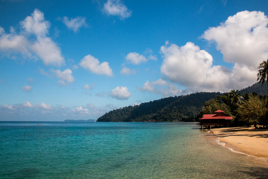 Tekek beach of Tioman island in Malaysia