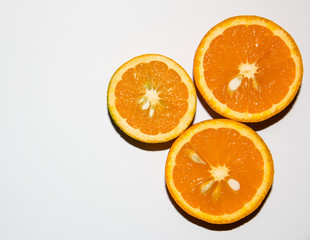 Oranges isolated on white background