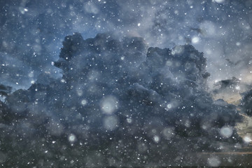 sky snow background clouds / abstract background gray winter sky, weather snowfall