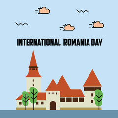 Fototapeta na wymiar International Romania Day Vector Template Design Illustration