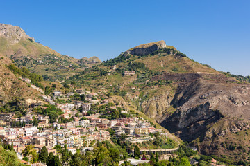 Fototapeta na wymiar Stadtansicht von Taormina in Sizilien
