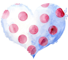 watercolor white heart with a lace edge