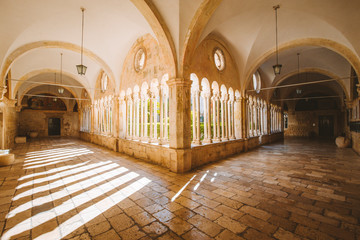 Courtyard of Franciscan Church and Monastery, Dubrovnik, Croatia - obrazy, fototapety, plakaty