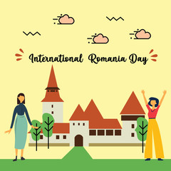 Obraz na płótnie Canvas International Romania Day Vector Template Design Illustration