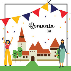Obraz na płótnie Canvas International Romania Day Vector Template Design Illustration