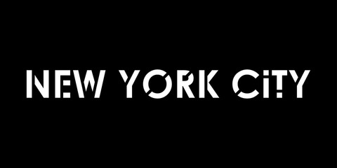 New York City typography modern text. NYC T-Shirt graphic, fashion, poster, jersey, emblem, badge design. Vector illustration. 