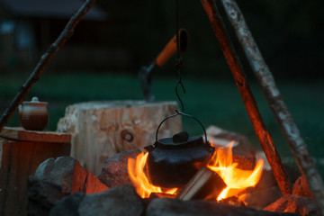 kettle on the fire