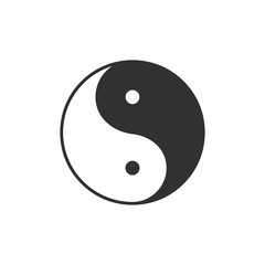 Ying yang symbol. harmony and balance concept. vector illustration isolated on white background.