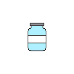 Glass jar vector icon, outline vector sign isolated on white background