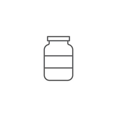 Glass jar vector icon, outline vector sign isolated on white background