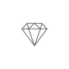 Diamond line icon, outline vector sign, linear style pictogram isolated on white. Gemstone symbol, logo illustration.