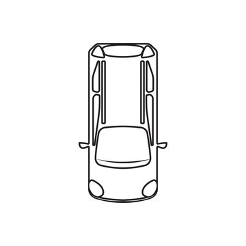 recommend clip art: hatchback icon. Element of Transport view from above for mobile concept and web apps icon. Outline, thin line icon for website design and development, app development