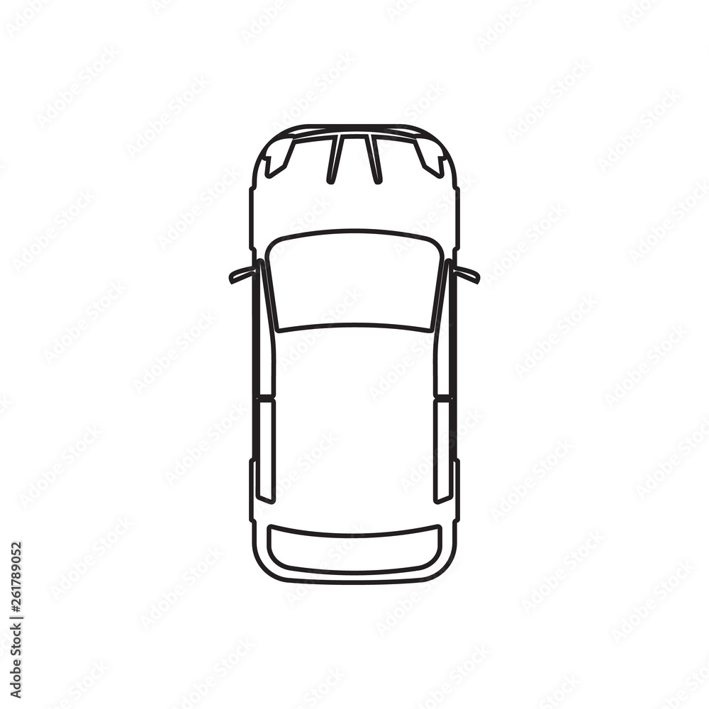 Poster car icon. element of transport view from above for mobile concept and web apps icon. outline, thin l
