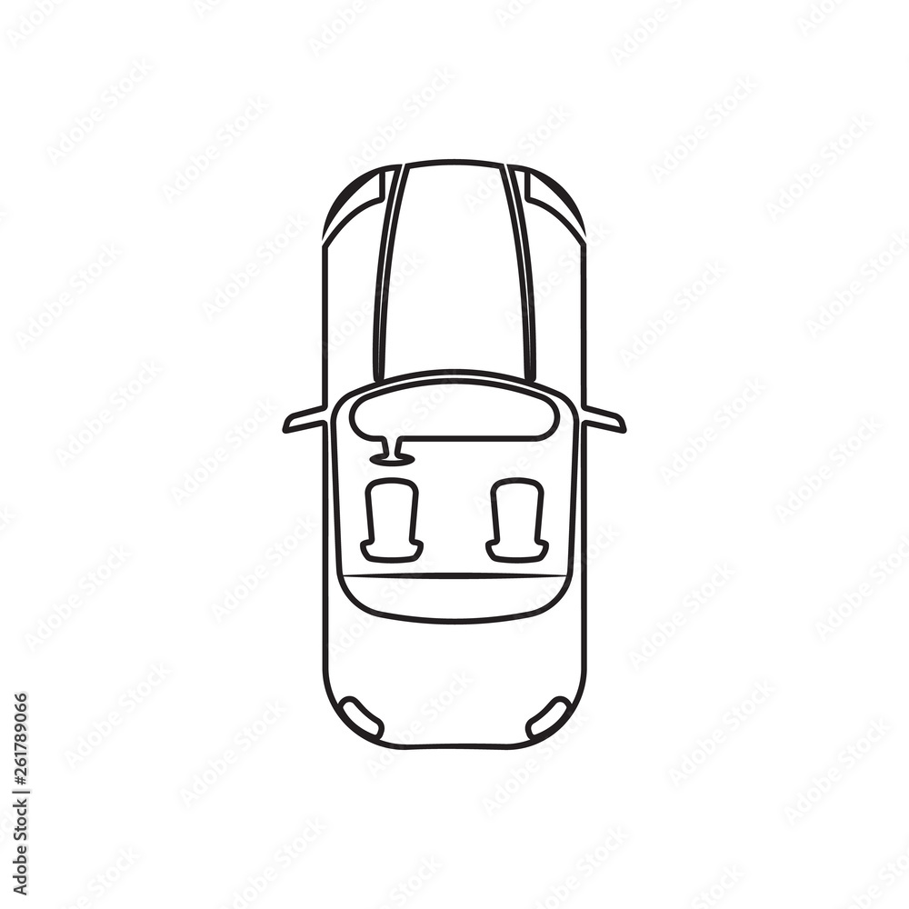 Poster cabriolet icon. element of transport view from above for mobile concept and web apps icon. outline, 