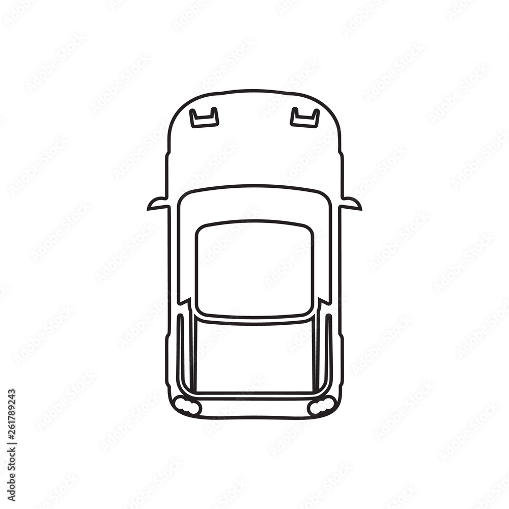 Aufkleber sports car icon. element of transport view from above for mobile concept and web apps icon. outline,