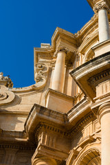 Valley of Noto Sicily. Typical details of Baroque architecture in Noto