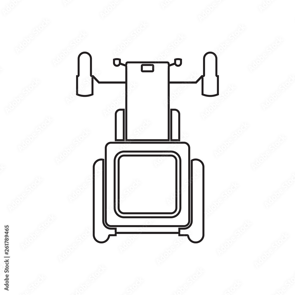 Poster tractor icon. element of transport view from above for mobile concept and web apps icon. outline, th