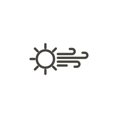 Sun, wind vector icon. Element of weather for mobile concept and web apps illustration. Thin line icon for website design and development. Vector icon