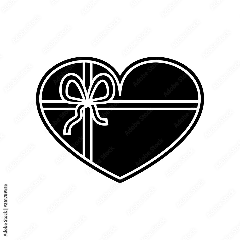Poster a gift in the shape of a heart icon. element of valentine for mobile concept and web apps icon. glyp