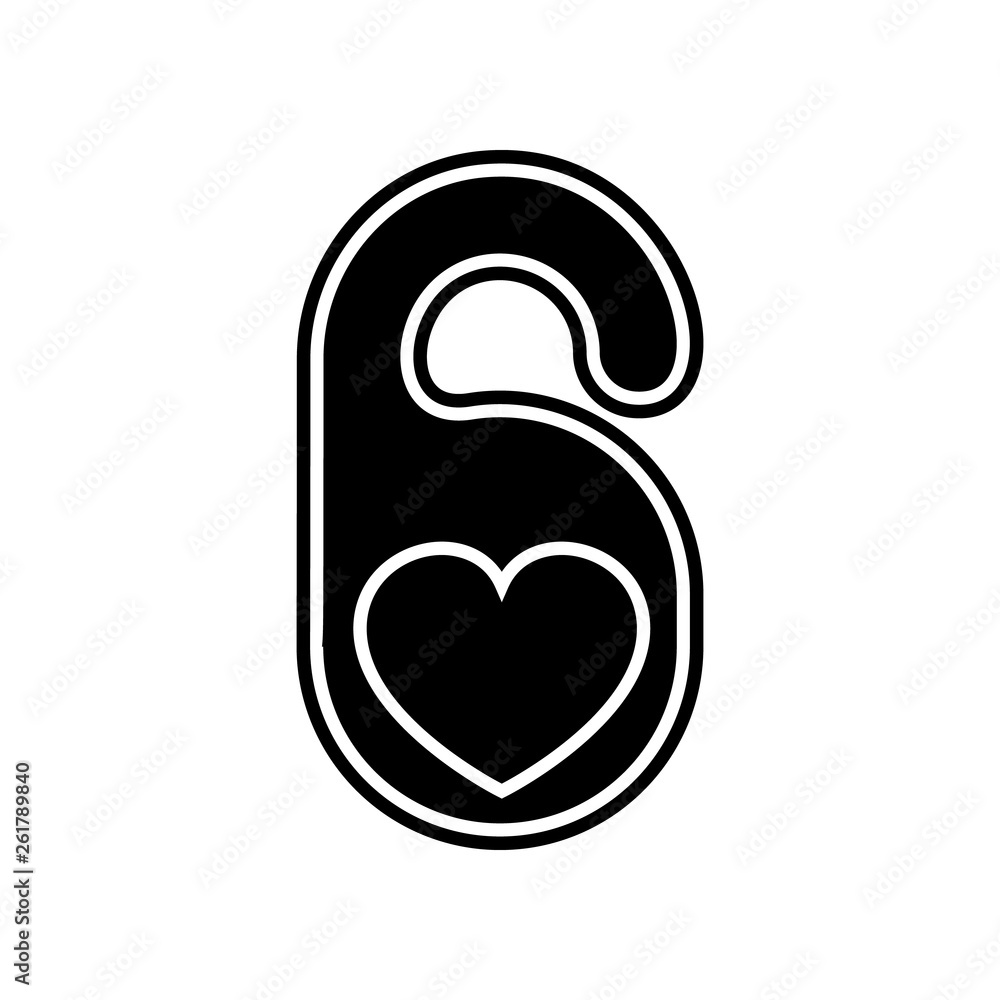 Aufkleber hotel tag with heart shape icon. element of valentine for mobile concept and web apps icon. glyph, f