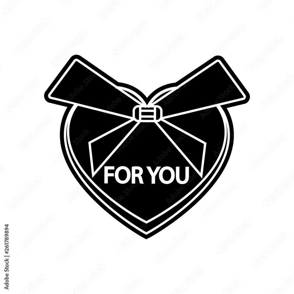 Poster a box of chocolate with a declaration of love icon. element of valentine for mobile concept and web 