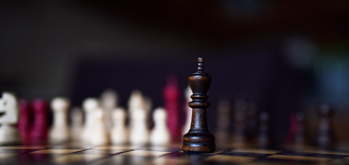 wooden chess pieces on the Board