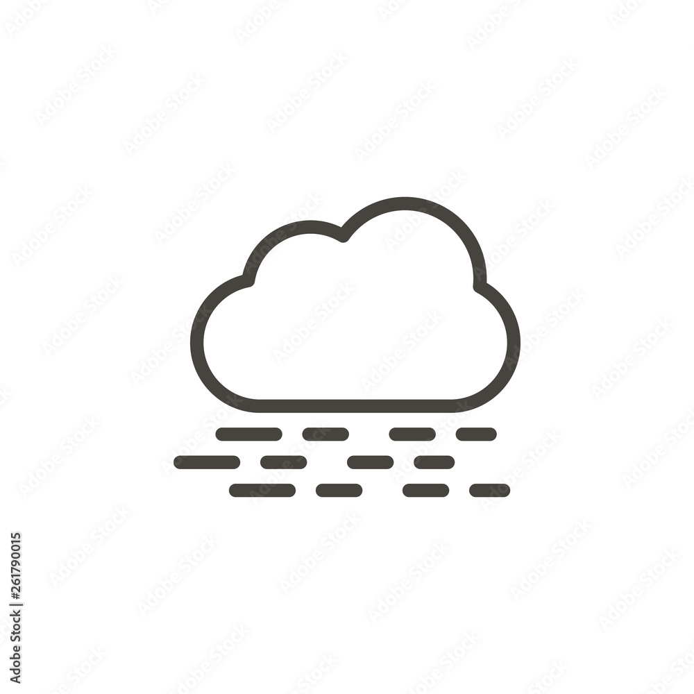 Poster cloud, sea vector icon. element of weather for mobile concept and web apps illustration. thin line i