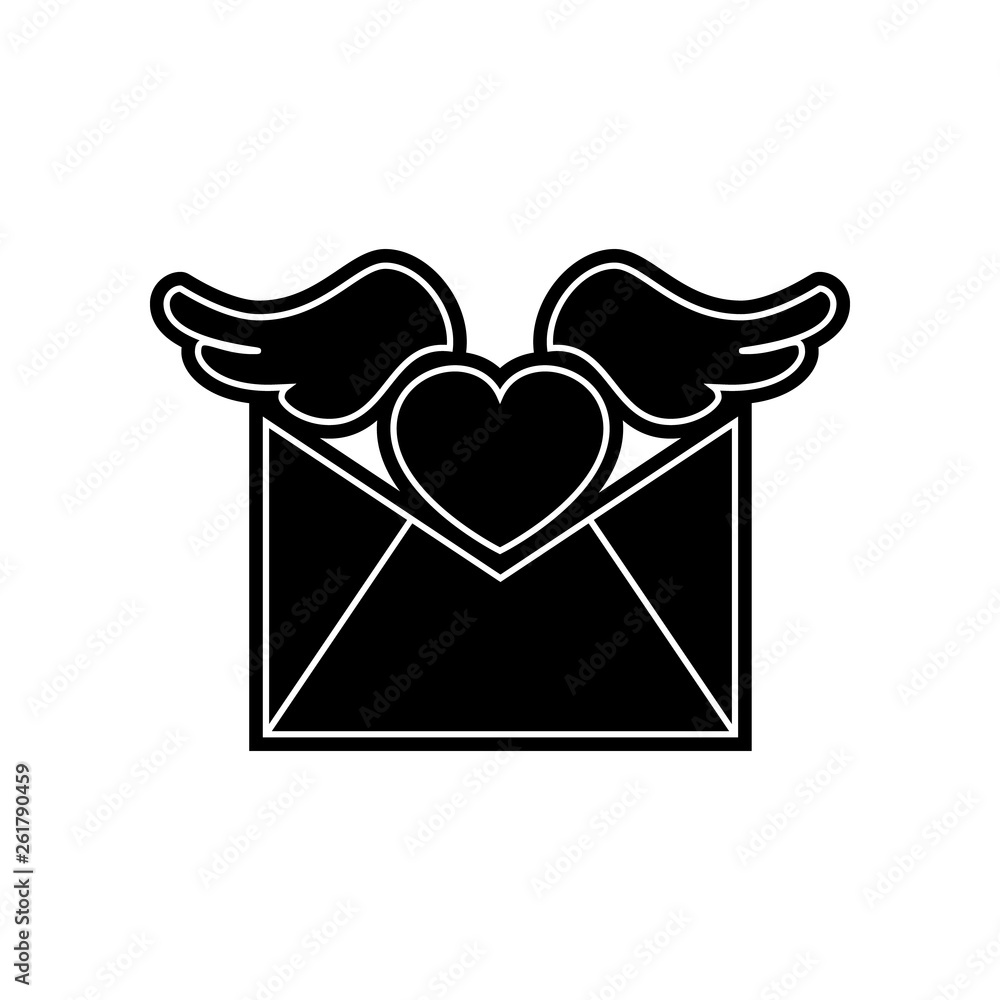 Poster envelope with love letter icon. element of valentine for mobile concept and web apps icon. glyph, fl