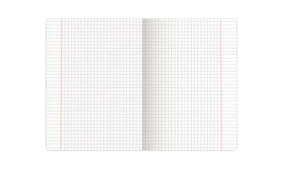 Opened notebook in a cage isolated on white background. Vector illustration