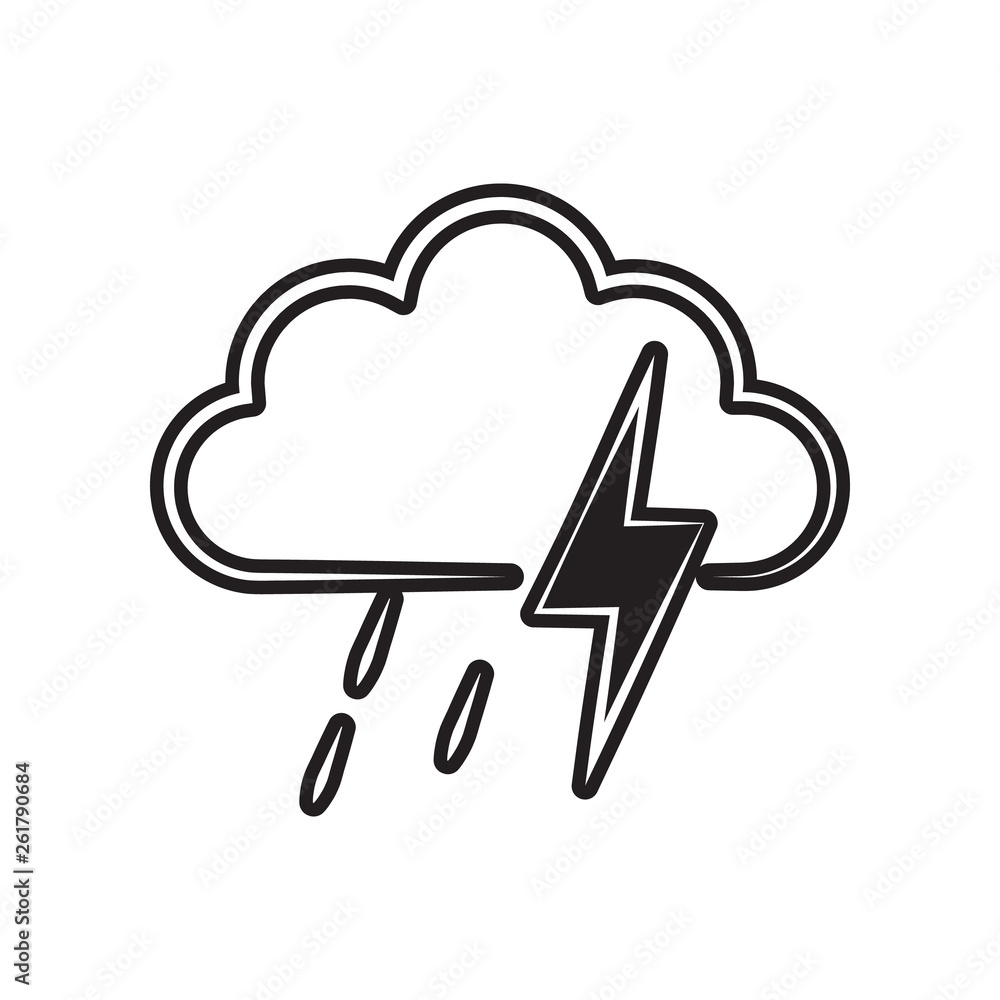 Poster a sign of heavy rain with a thunder-storm icon. element of weather for mobile concept and web apps i