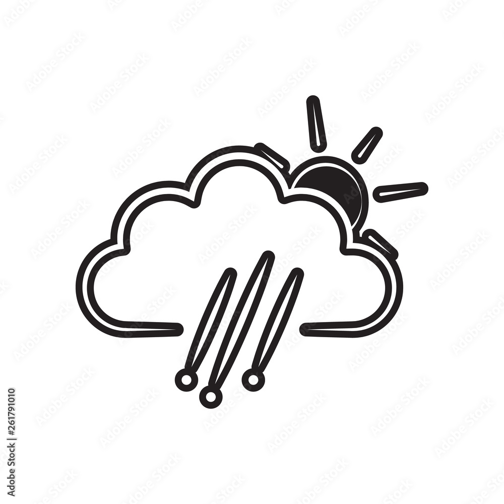 Poster a sign of hail with the sun icon. element of weather for mobile concept and web apps icon. outline, 
