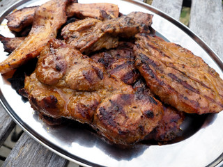 Delicious grilled barbecue meat