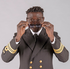 London UK. April 2019. Lieutenant Commander wearing uniform of the South African Navy.