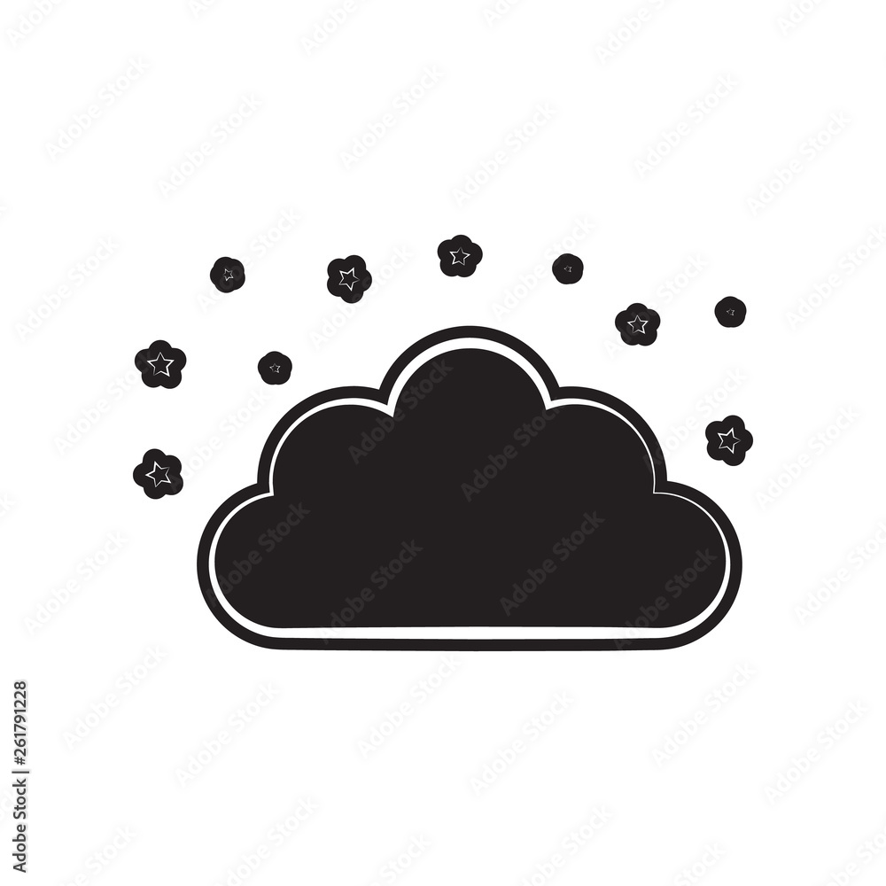 Poster night cloud sign icon. element of weather for mobile concept and web apps icon. outline, thin line i