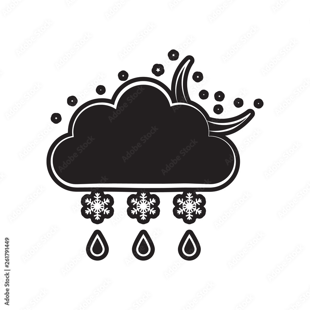 Poster sign of night rain and snow icon. element of weather for mobile concept and web apps icon. outline, 