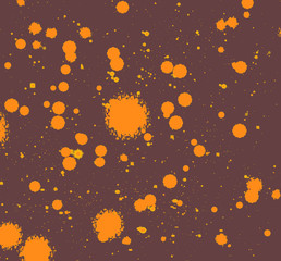 Abstract yellow spots on dark brown