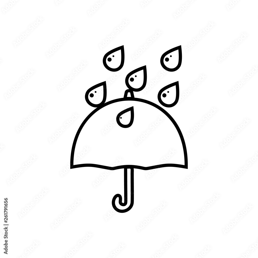 Poster umbrella and rain sign icon. element of weather for mobile concept and web apps icon. outline, thin 