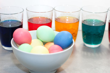colour glasses collected eggs from top