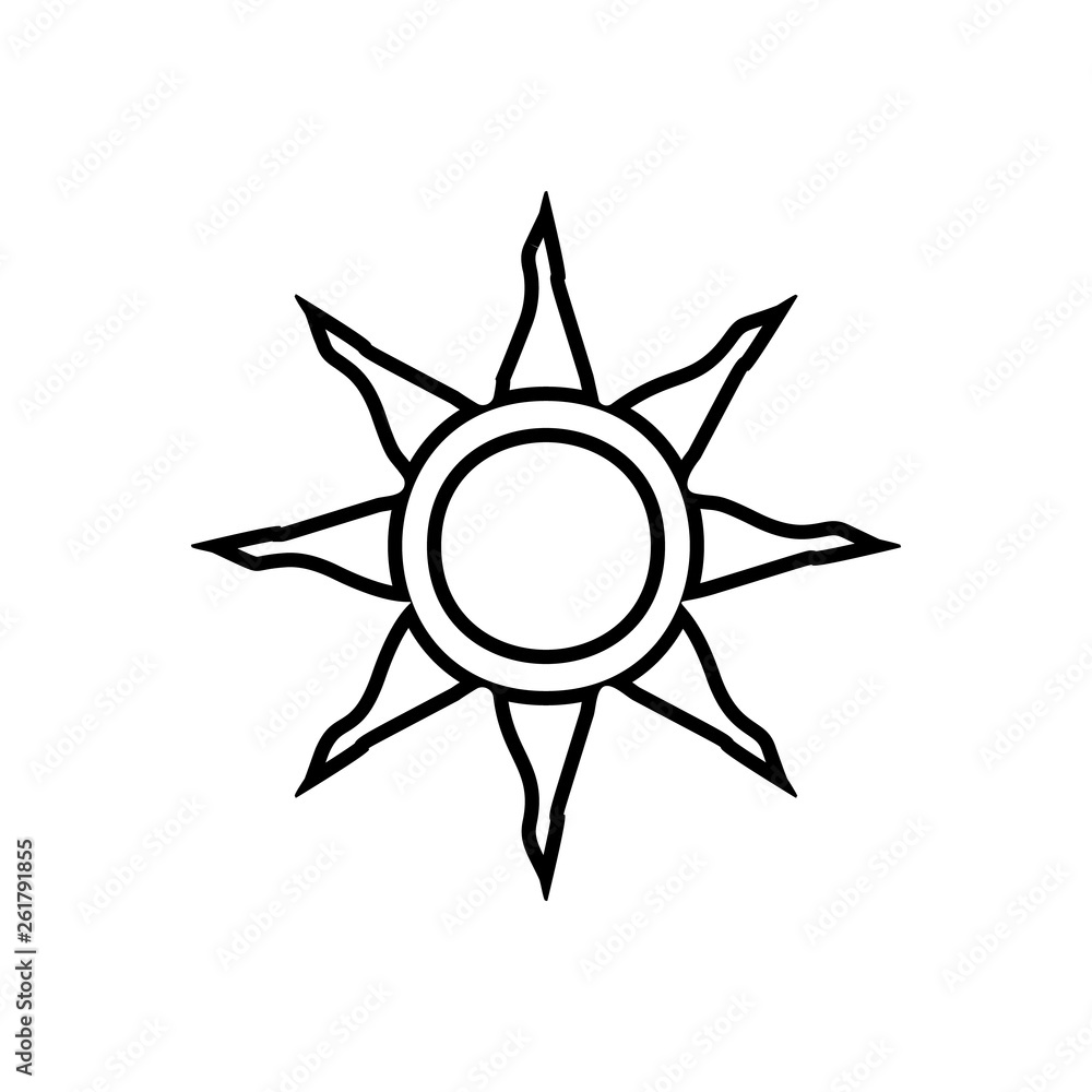 Poster bright sun sign icon. element of weather for mobile concept and web apps icon. outline, thin line ic