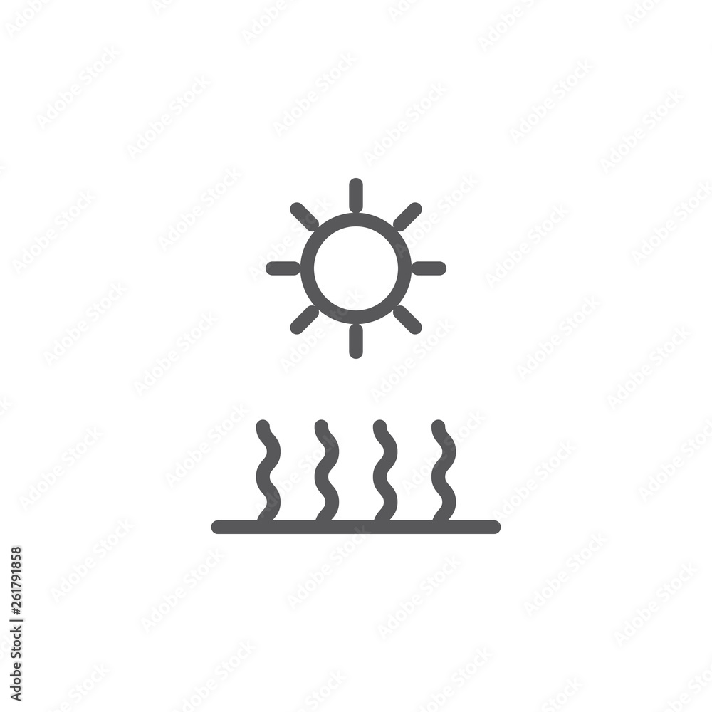 Poster heat, sun vector icon. element of weather for mobile concept and web apps illustration. thin line ic