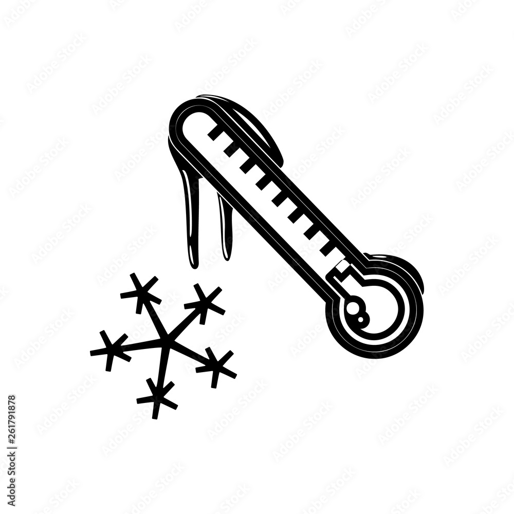 Poster frozen thermometer sign icon. element of weather for mobile concept and web apps icon. outline, thin