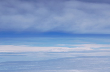 Naklejka na ściany i meble landscape of cloud floating on sky through window plane