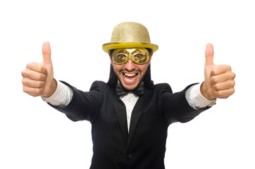 Funny man isolated on white background