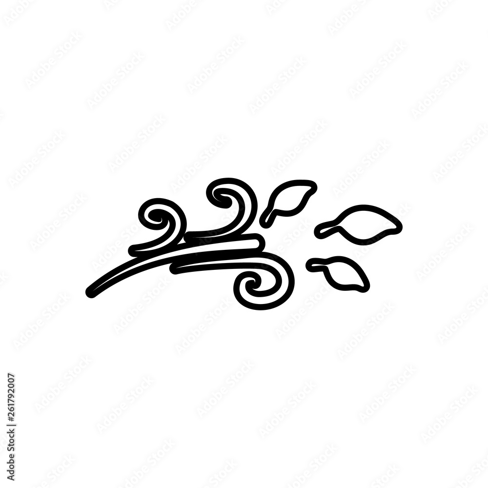 Poster wind and leaves sign icon. element of weather for mobile concept and web apps icon. outline, thin li