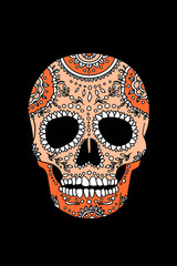 painted skull pattern in Mexican style