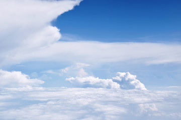 landscape of cloud floating on sky through window plane