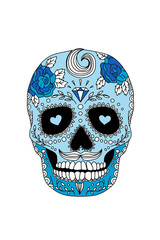 painted skull pattern in Mexican style