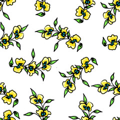 Seamless flower pattern. Gentle spring and summer flowers. Print for fabric and other surfaces.