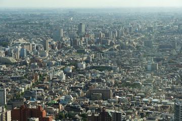 Fototapeta na wymiar Aerial Tokyo city.