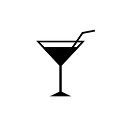 Cocktail icon, logo isolated on white background